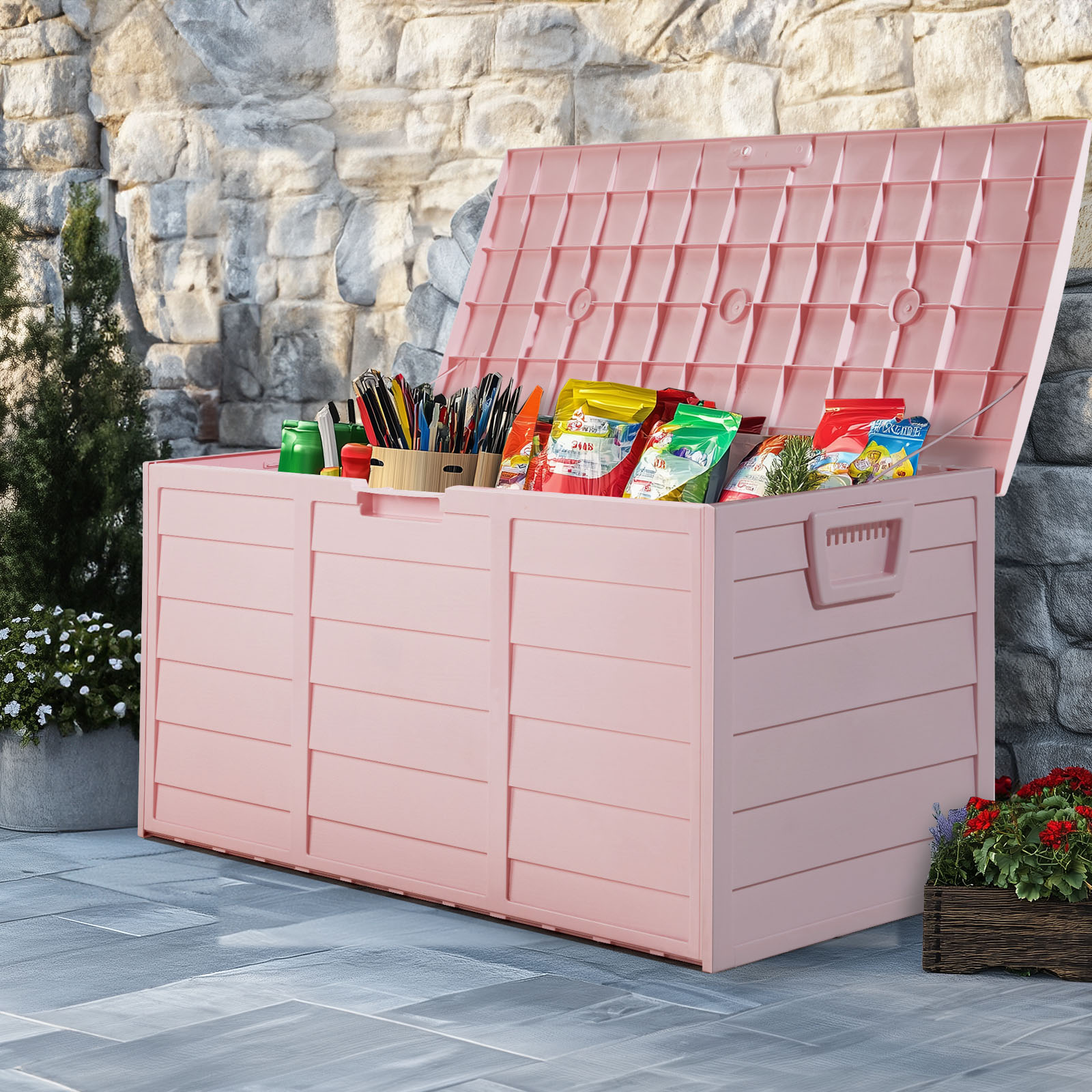Kids Outdoor Tools - Light Pink 75Gal(280L) Patio Outdoor Storage