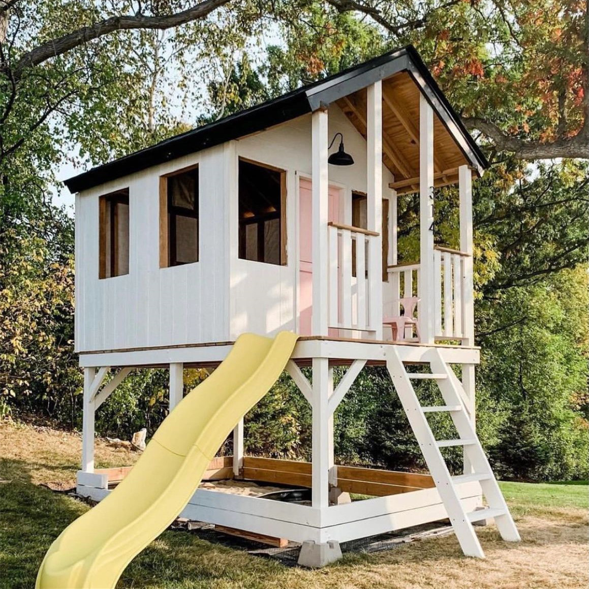 Kids Outdoor Furniture - Kindergarten Playhouse Outdoor Assembly Slide Tree
