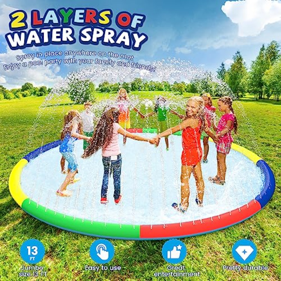 3 FT Large Splash Pad for Ages - Kids Outdoor Yard Toys recensione e prezzo