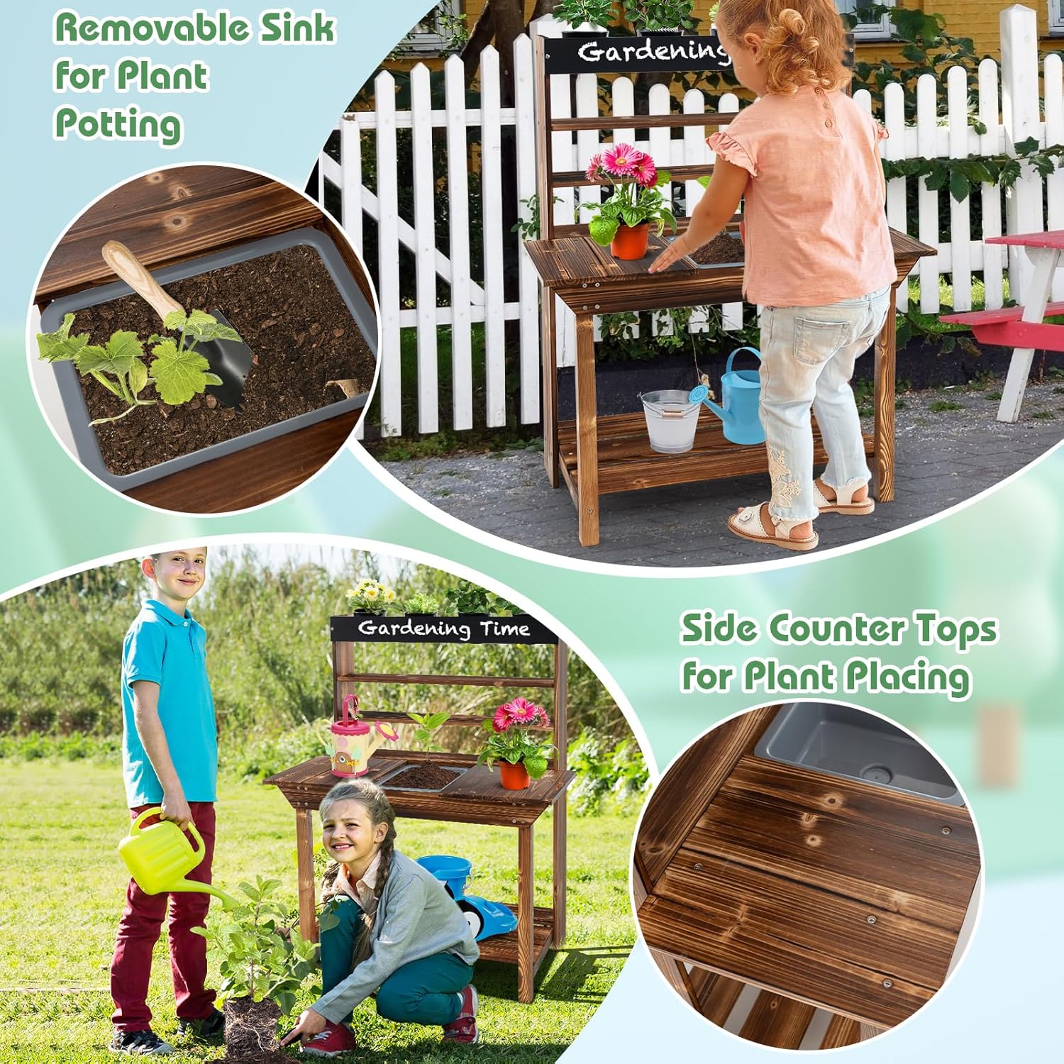 Mud Kitchen, Fir Wood Kids Pot - Kids Outdoor Mud Table recensione e prezzo