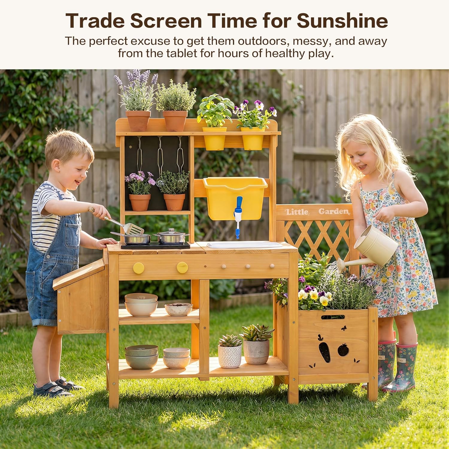 Wooden Mud Kitchen for Kids, O - Kids Outdoor Mud Table recensione e prezzo