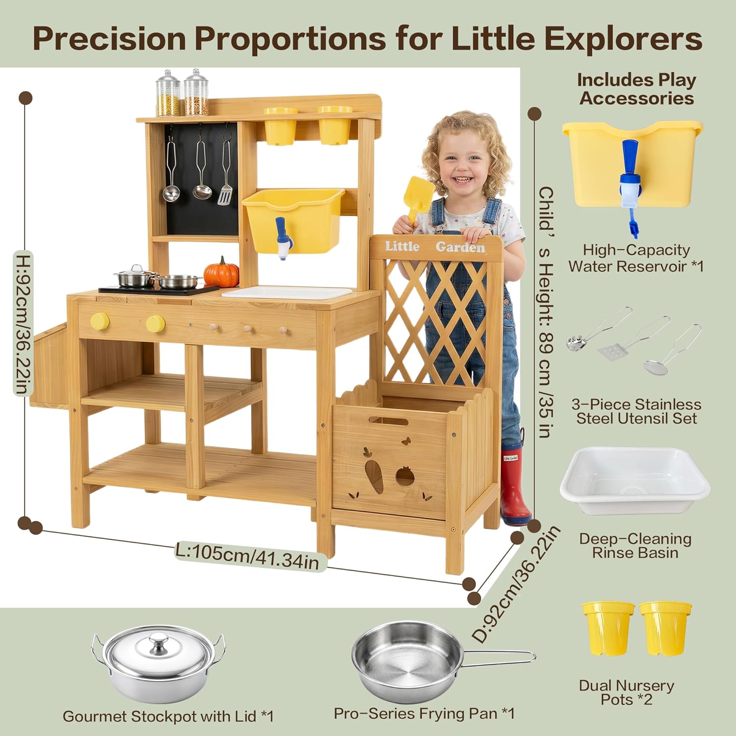 Wooden Mud Kitchen for Kids, O - Kids Outdoor Mud Table recensione e prezzo