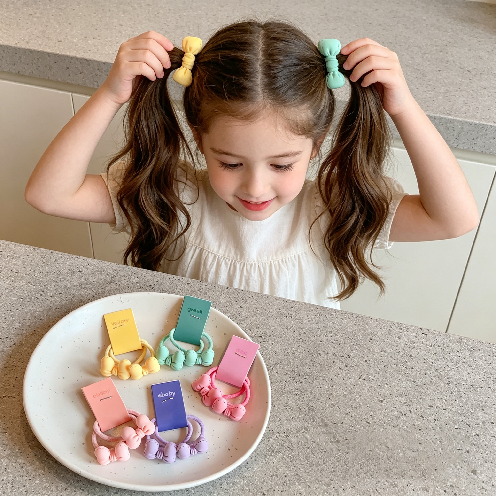 5pcs Cute Bow Hair Ties for Gi - Kids Outdoor Decor recensione e prezzo