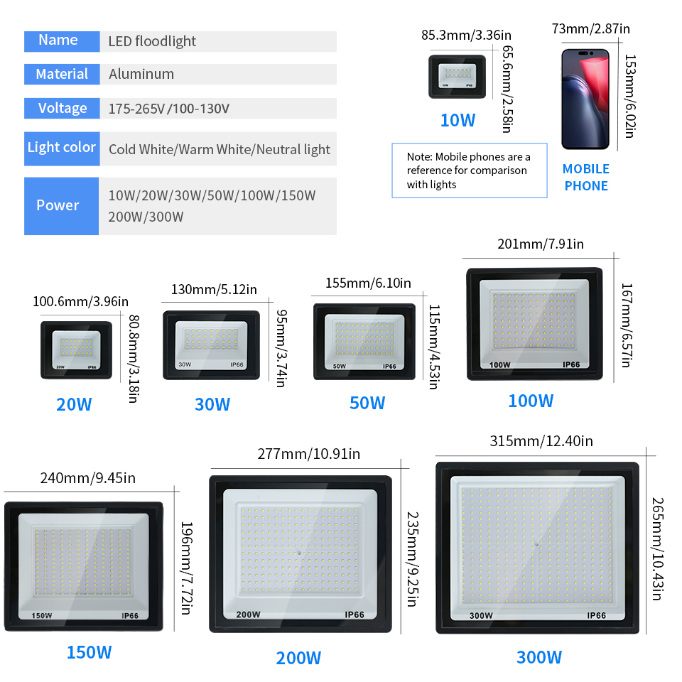 LED Floodlight AC220V 110V 10- - Balance Beam Outdoor recensione e prezzo