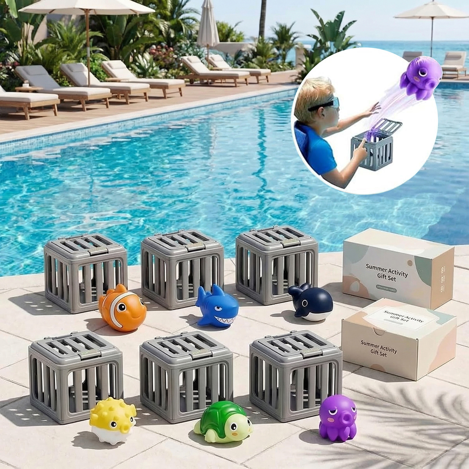 Kids Pool Diving Toys with Fis - Kids Outdoor Activity Set recensione e prezzo