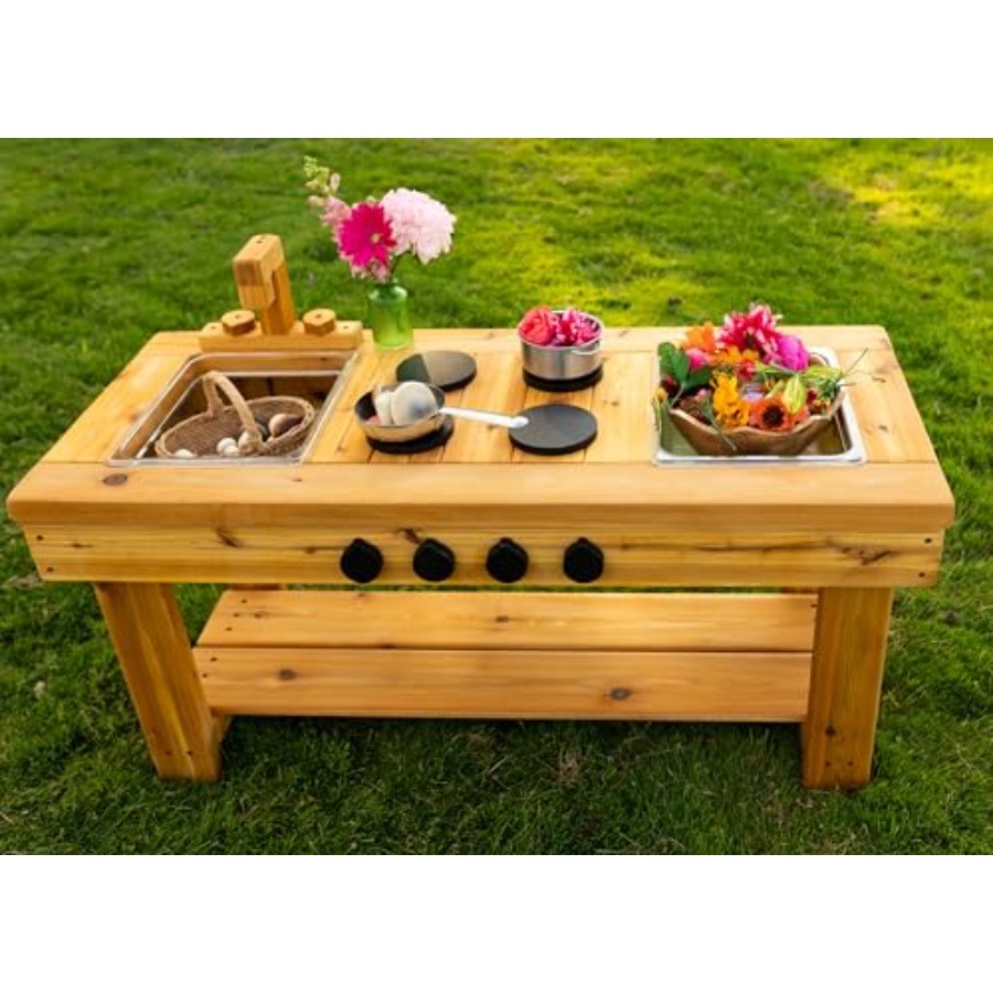 Cedar Outdoor Mud Kitchen Cent - Kids Outdoor Mud Table recensione e prezzo