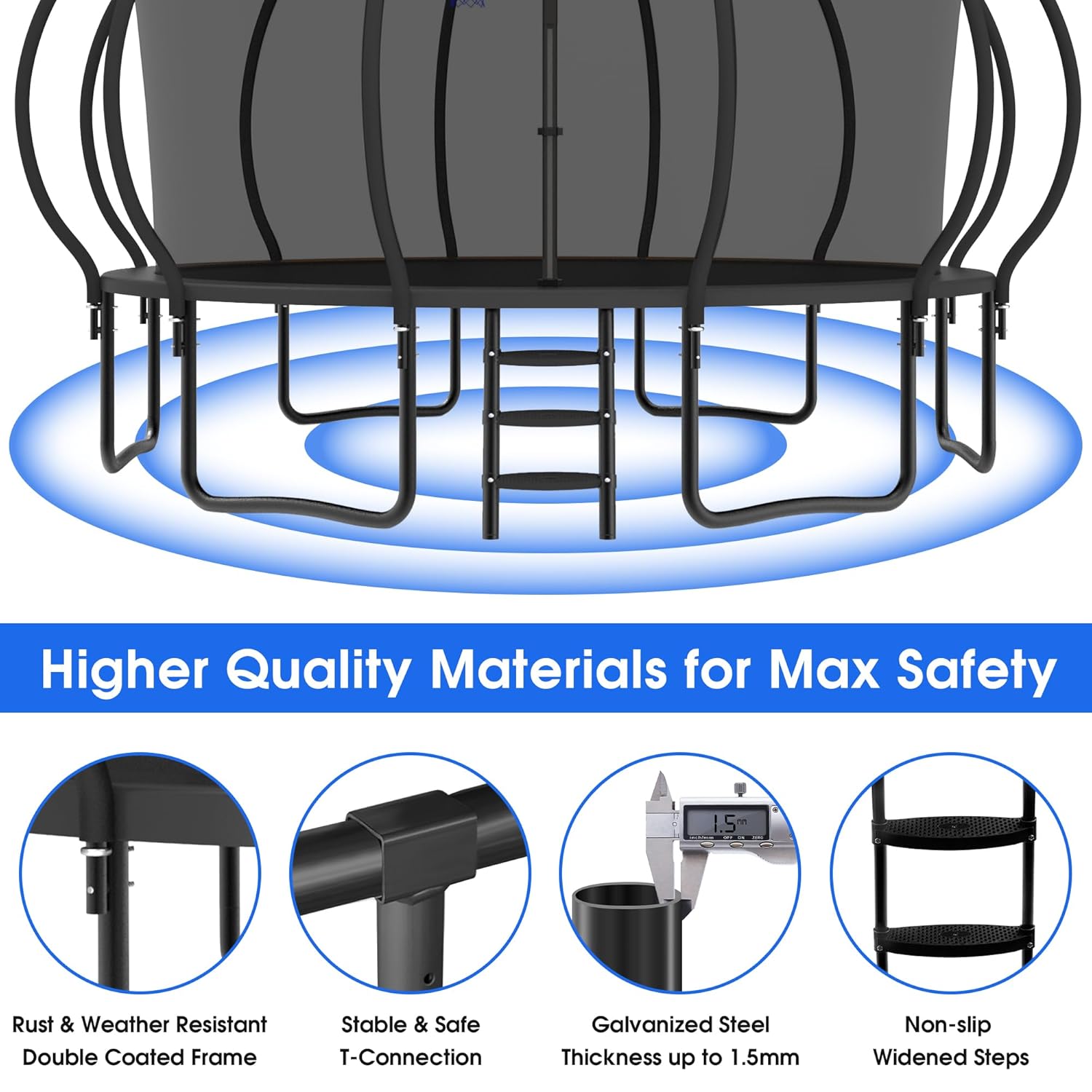 Large Outdoor Trampoline with  - Kids Outdoor Furniture recensione e prezzo