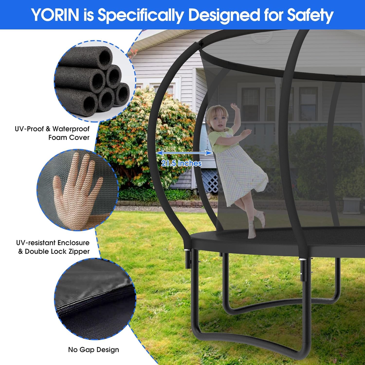 Large Outdoor Trampoline with  - Kids Outdoor Furniture recensione e prezzo
