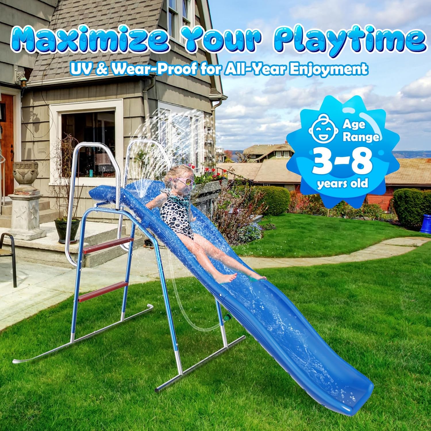 Water Slide for Kids Backyard, - Kids Outdoor Zone recensione e prezzo