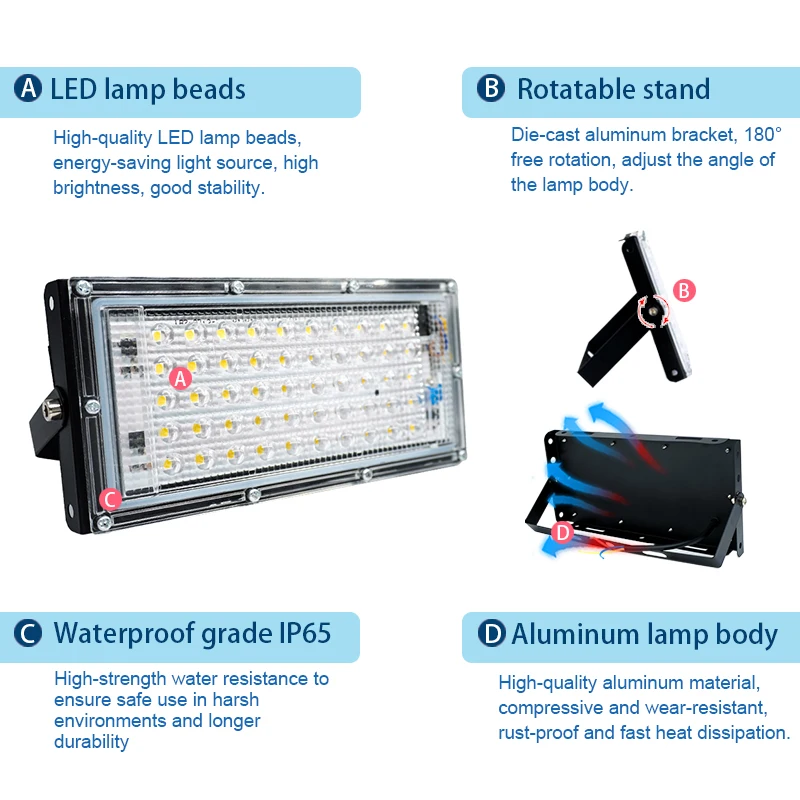 LED Flood Light 50W 100W AC110 - Balance Beam Outdoor recensione e prezzo