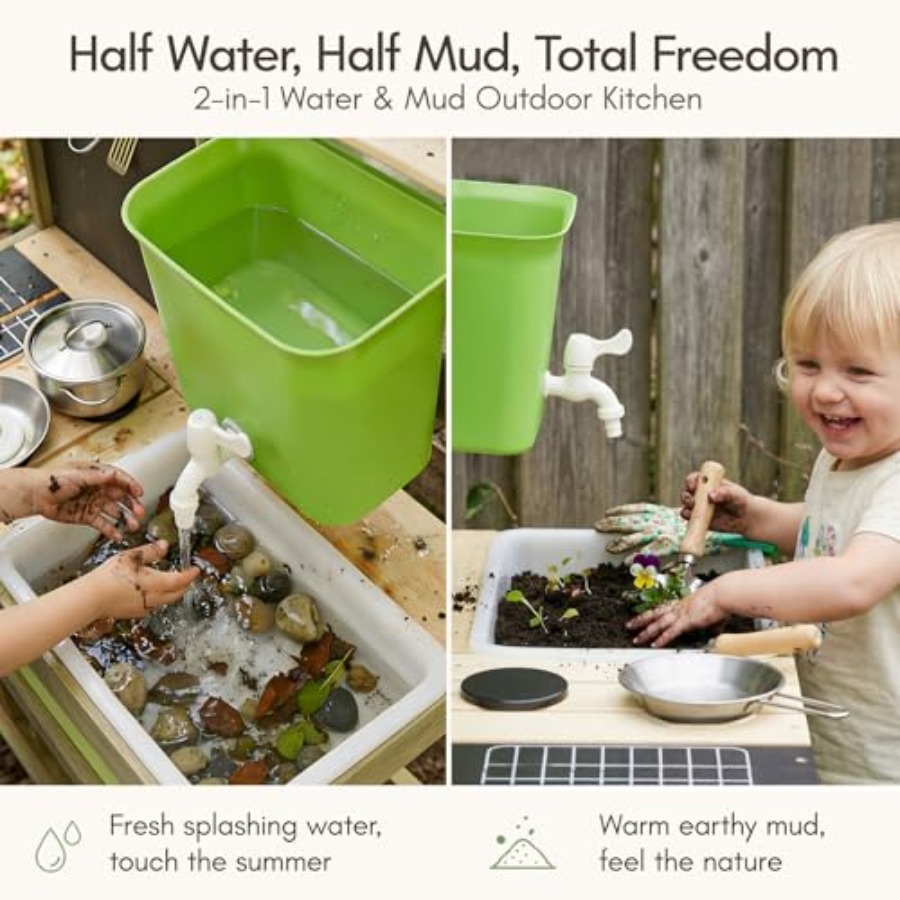 Outdoor mud kitchen for kids:  - Kids Outdoor Mud Table recensione e prezzo