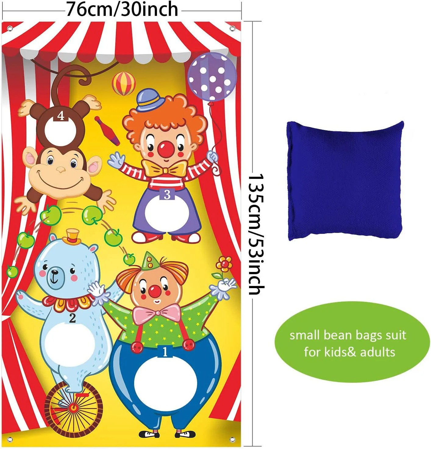 Circus Clown Monkey Bear Bean  - Kids Outdoor Bean Bag recensione e prezzo