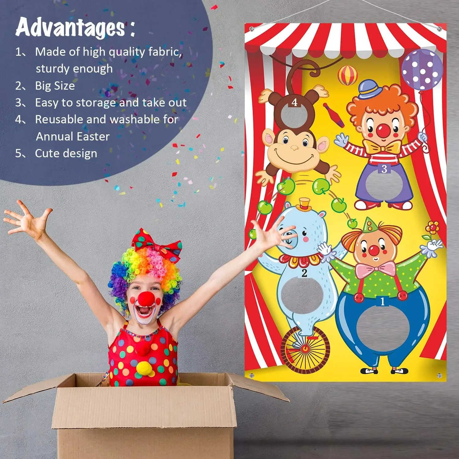 Circus Clown Monkey Bear Bean  - Kids Outdoor Bean Bag recensione e prezzo