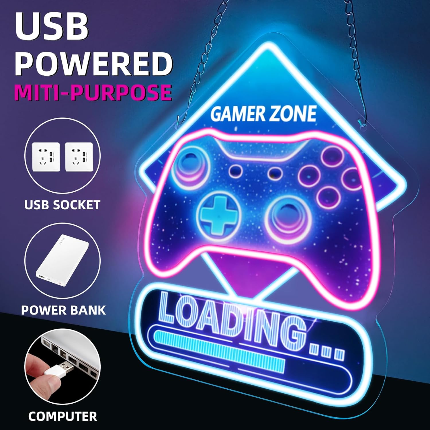 Game Zone Loading Neon Sign Ar - Kids Outdoor Zone recensione e prezzo