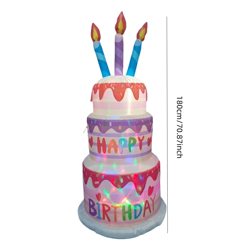1.8M Inflatable Birthday Cake  - Kids Outdoor Decor recensione e prezzo