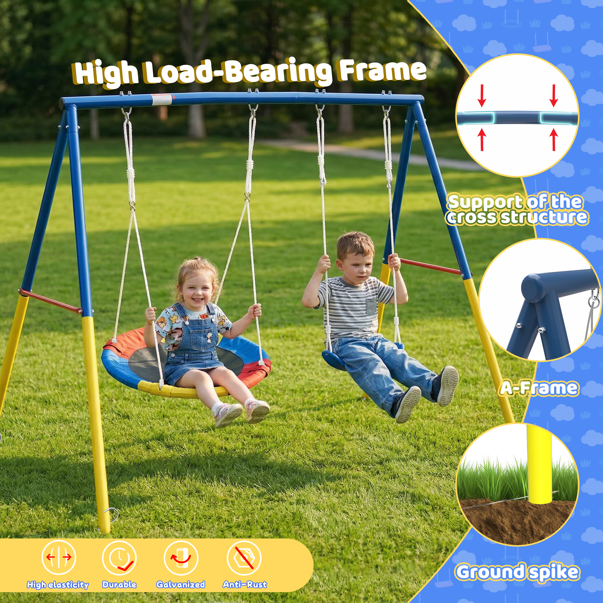 Outdoor Swing Set with Backyar - Kids Outdoor Activity Set recensione e prezzo