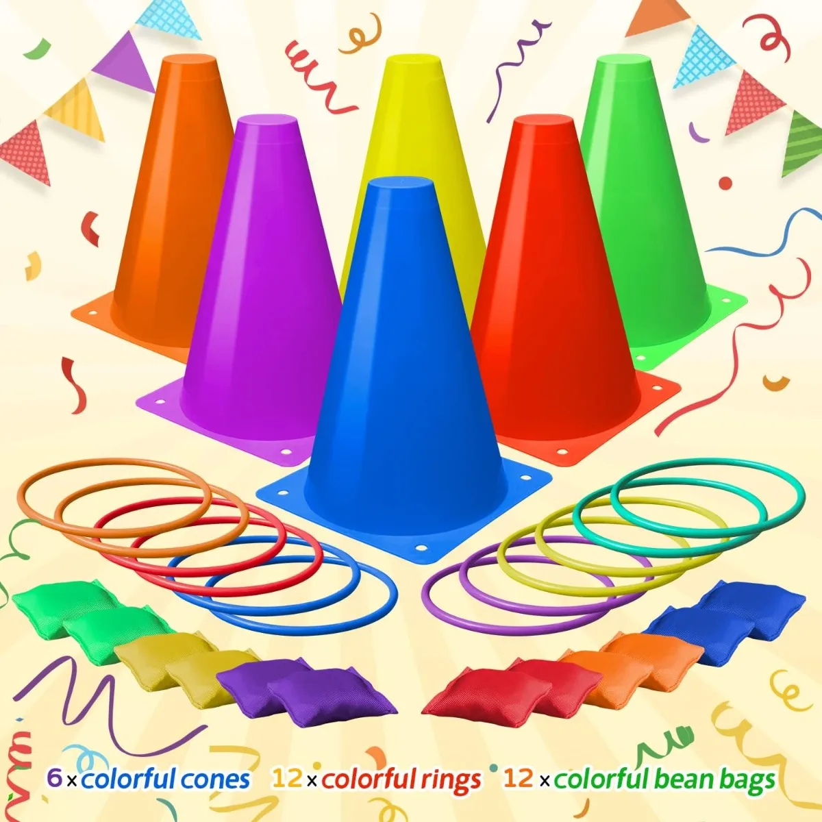 3 in 1 Soft Plastic Cones Bean - Kids Outdoor Bean Bag recensione e prezzo